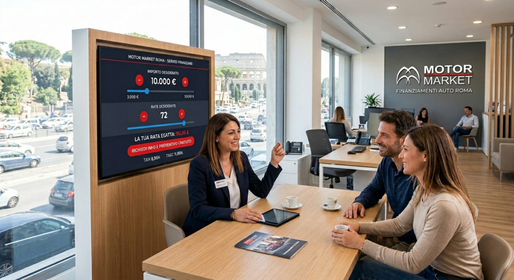 Finanziamenti Auto Roma: Scegli la Trasparenza di Motor Market Stai cercando Finanziamenti Auto Roma per acquistare la tua prossima vettura? In Motor Market sappiamo che la scelta dell’auto è un momento importante e vogliamo renderlo semplice, offrendoti soluzioni di credito su misura.