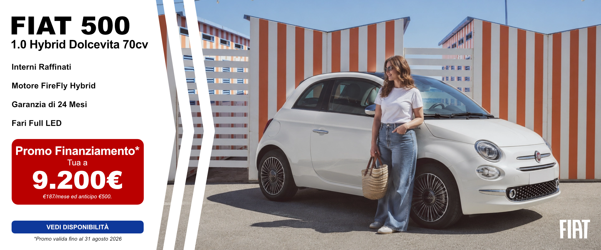 Banner promozionale della Fiat 500 Dolcevita