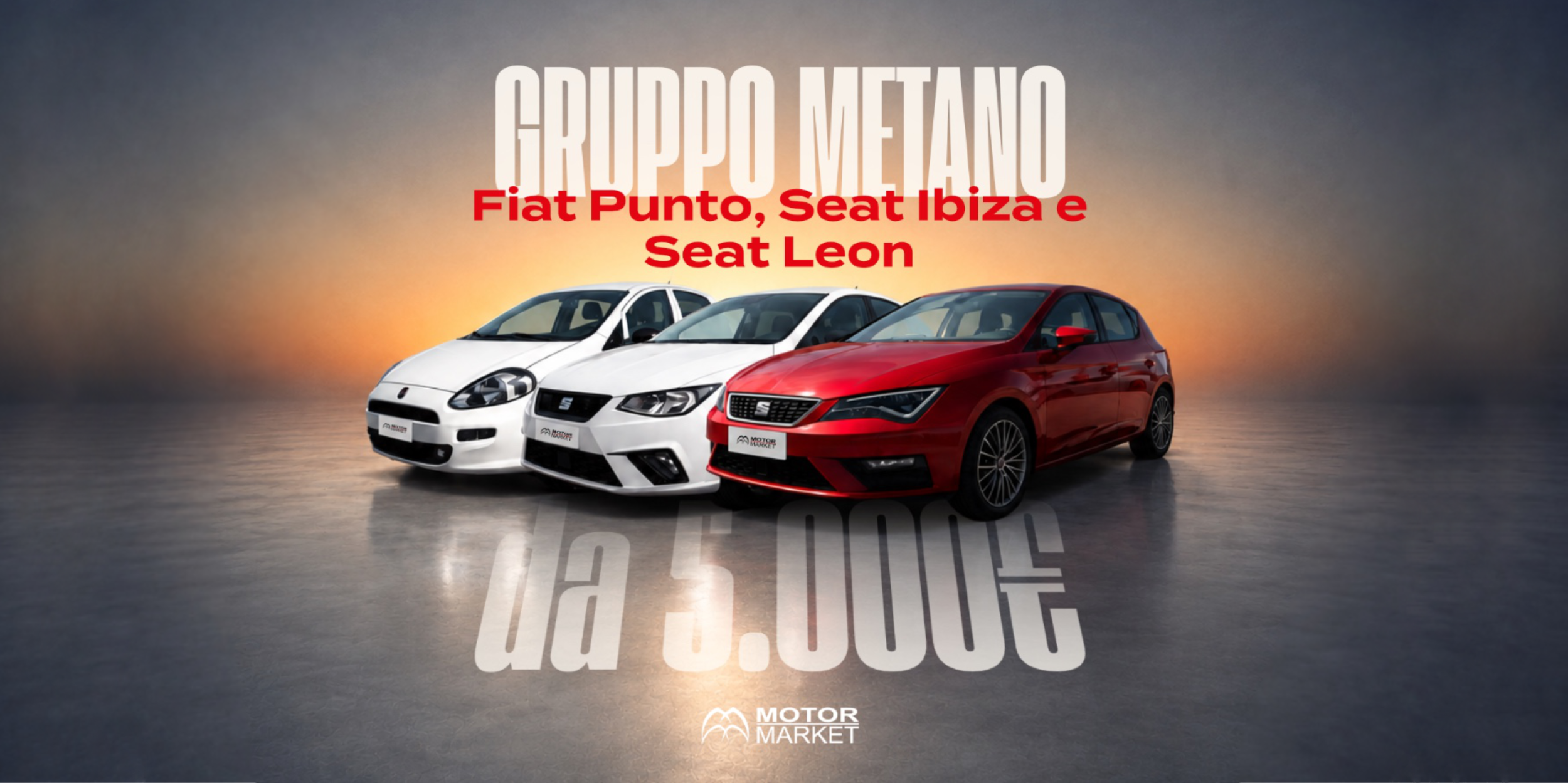 tre diverse vetture a metano